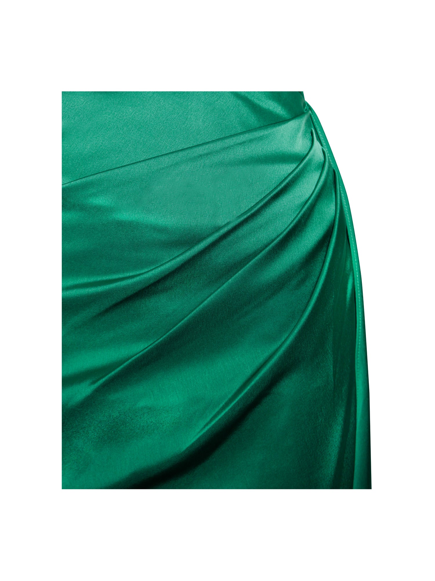 Zayda High Slit Corset Satin Gown | Green