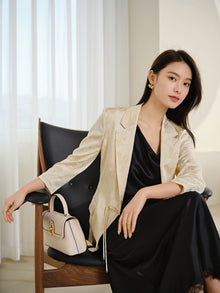 Silk Blazer | Beige