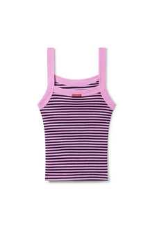 Women | Vintage Striped Sport Ribbed Tank | Violet