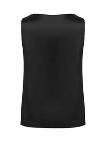 Sleeveless Draped Neck Top | Black