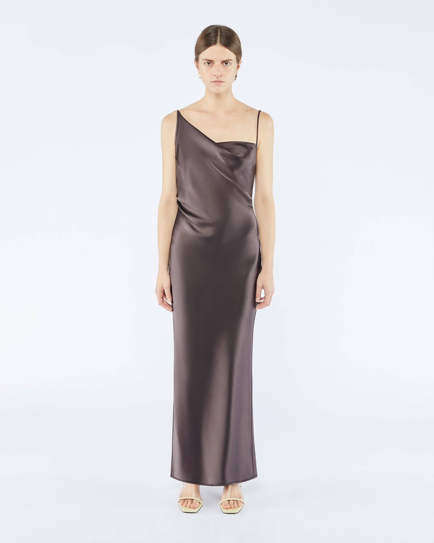 Womens | Lennie Slip Satin Maxi Dress | Coffee Bean