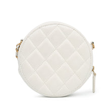 Chanel | Pre-Owned Quilted Lambskin Pearl Crush Round Clutch with Chain | White