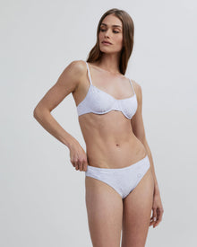 The Daphne Eyelet Bikini Bottom - Solid & Striped