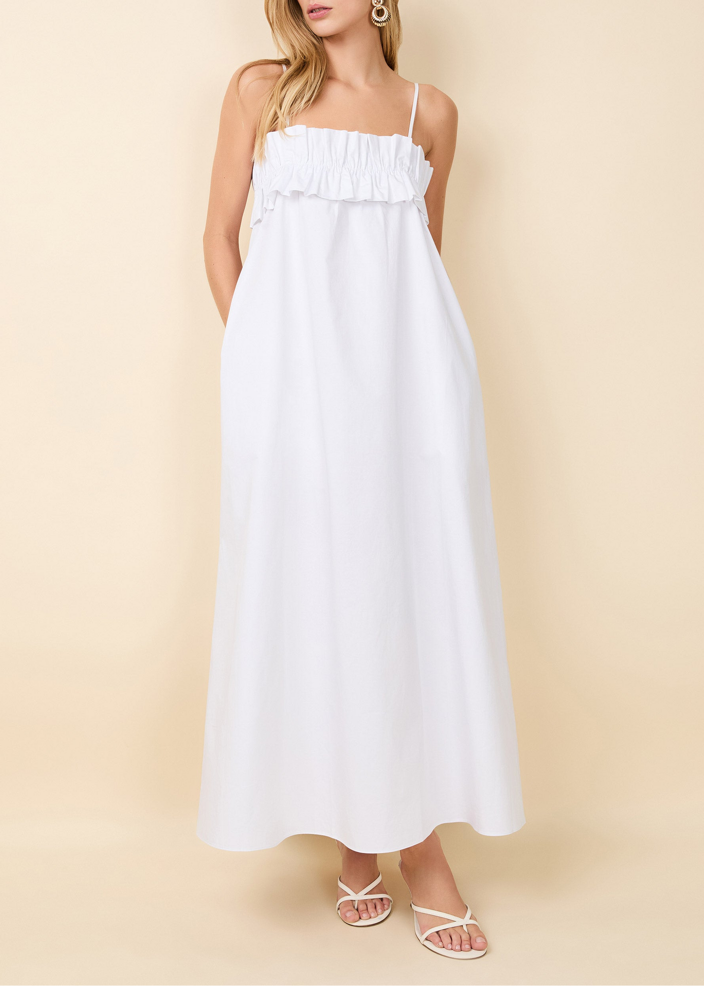 Womens | Sophie Dress Poplin | Optic White