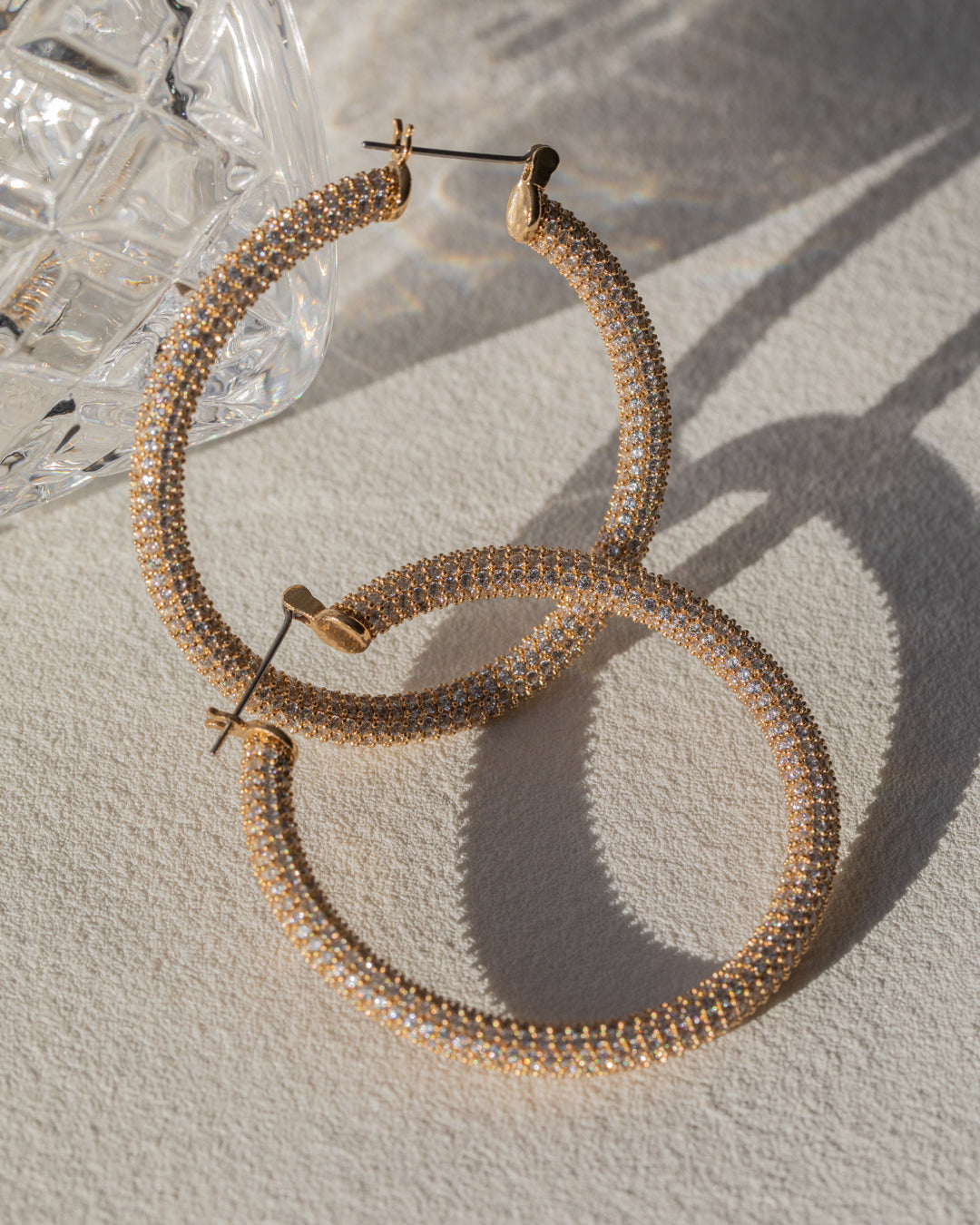 Pave Amalfi Hoops | Gold