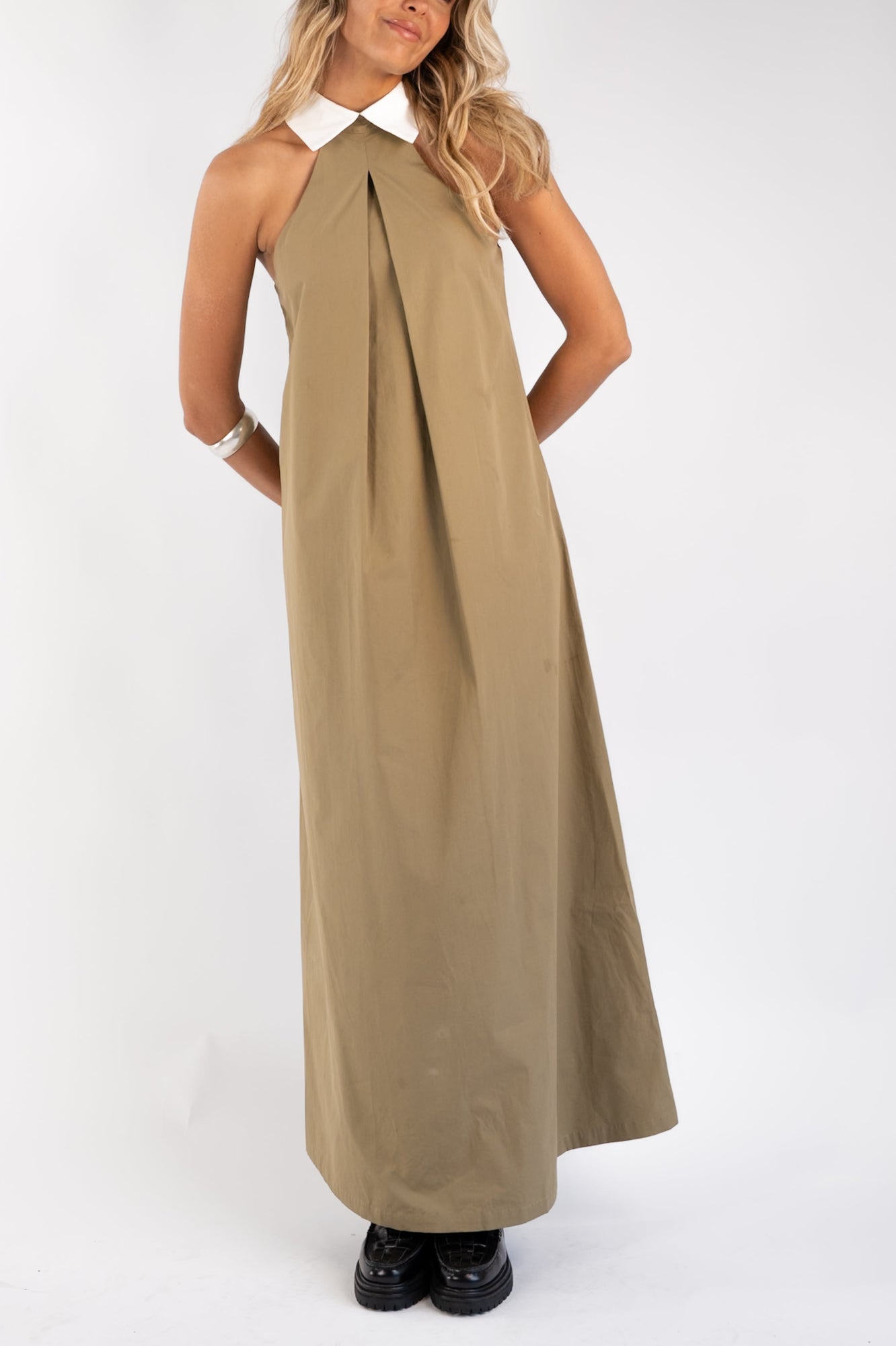 Reilly Cotton Poplin Dress | Olive