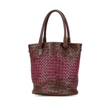 Bottega Veneta | Pre-Owned Bicolor Nappa Intrecciato Bucket Bag | Brown/Pink