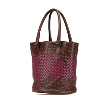 Bottega Veneta | Pre-Owned Bicolor Nappa Intrecciato Bucket Bag | Brown/Pink
