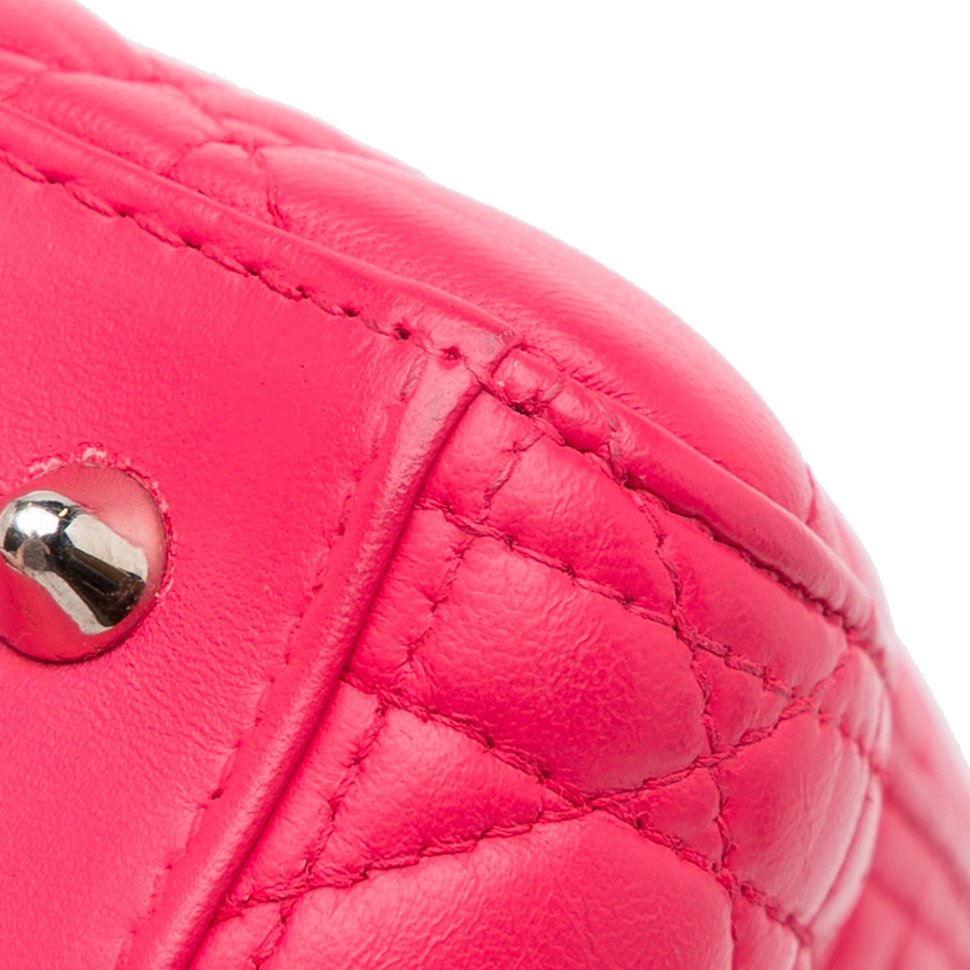 Dior | Pre-Owned Medium Lambskin Cannage Lady | Pink/Hot Pink