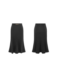 Triacetic Fishtail Midi Skirt | Black