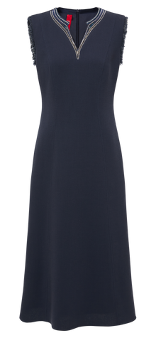 Waist-Cinched Vest Dress | Navy