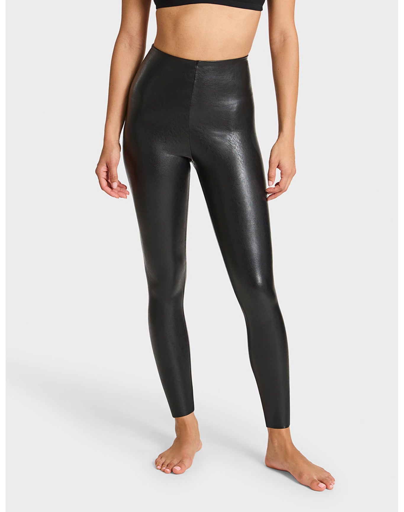 7/8 Faux Leather Legging | Black