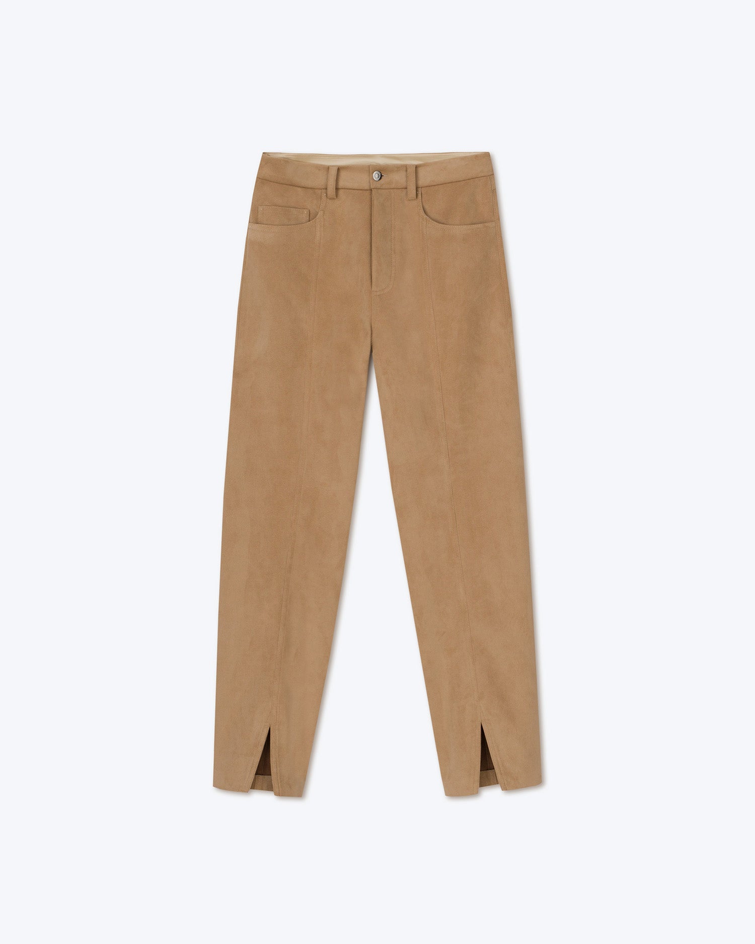 Tibes Split Hem Trousers | Sand Brown