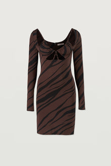 Etochs | The Aida Dress | Dk Cho/Bk Luxe Zebra