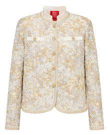 Chinese Style Stand-Collar Cropped Jacket | Beige