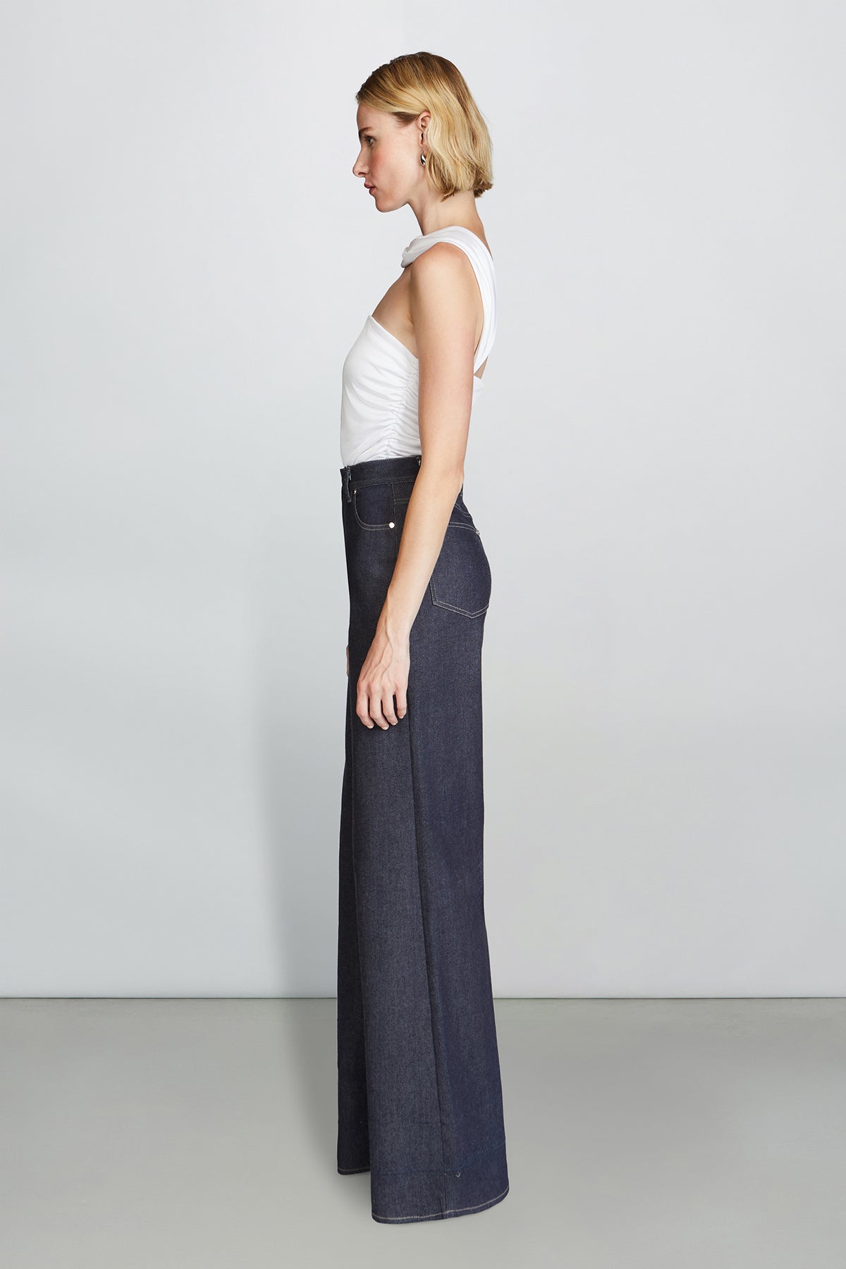 Etochs | Joss Ruched Crop Top | Optic White