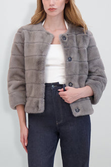 Etochs | Fur-Free Mink Jacket | Dark Grey