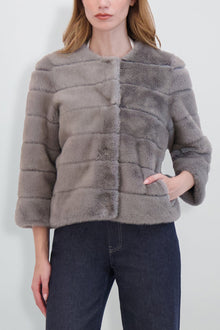 Etochs | Fur-Free Mink Jacket | Dark Grey