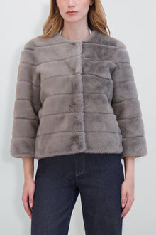 Etochs | Fur-Free Mink Jacket | Dark Grey