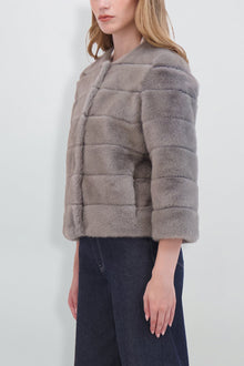 Etochs | Fur-Free Mink Jacket | Dark Grey