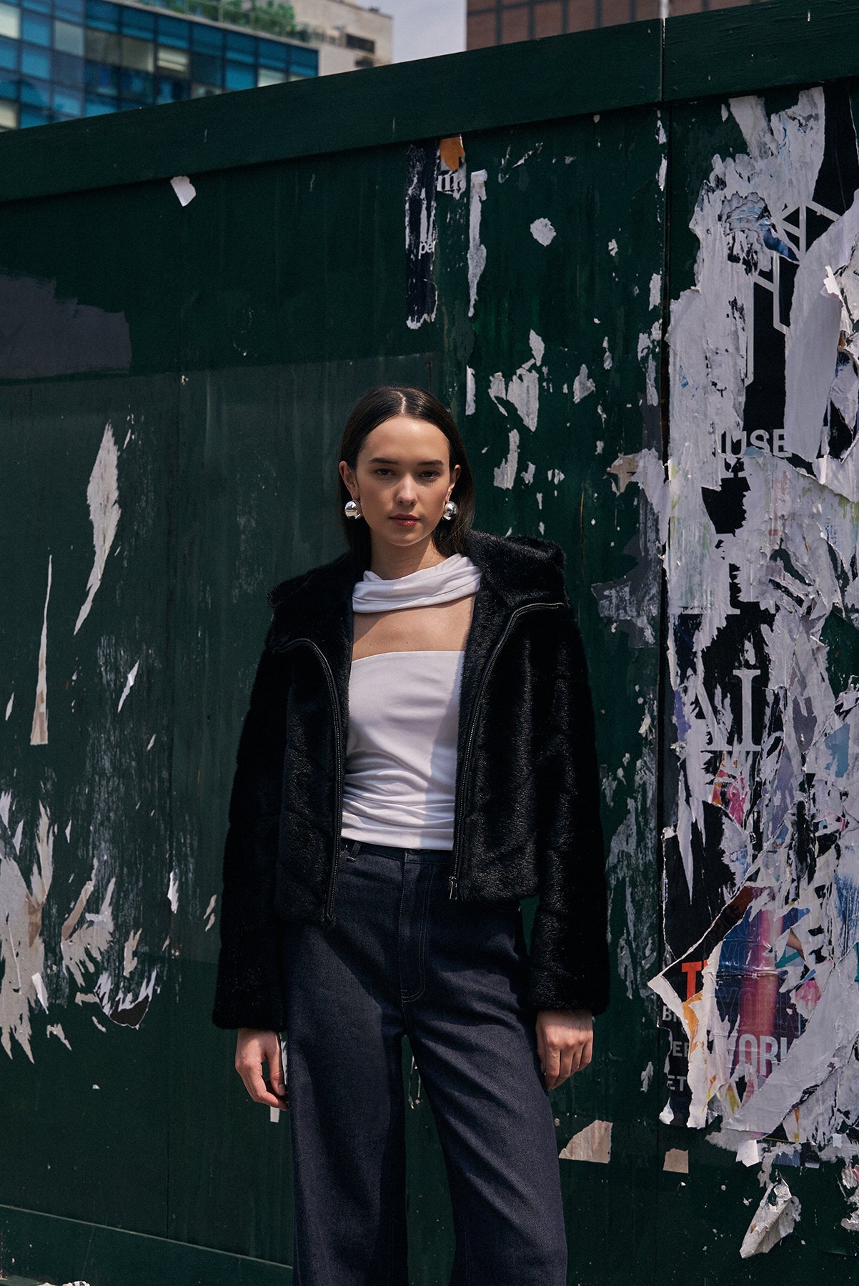 Etochs | Fur-Free Mink Hooded Jacket | Black