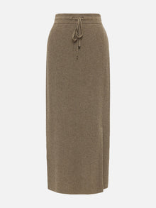 Ribbed Cashmere Skirt | Brown