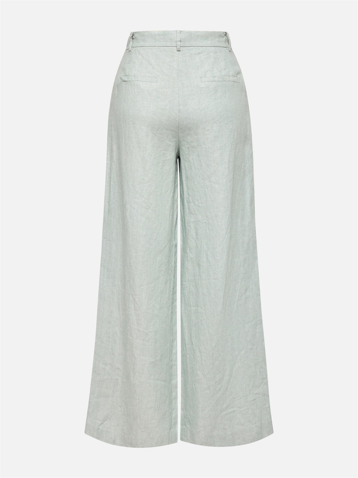 Loose Linen Straight-Leg Pants | Green