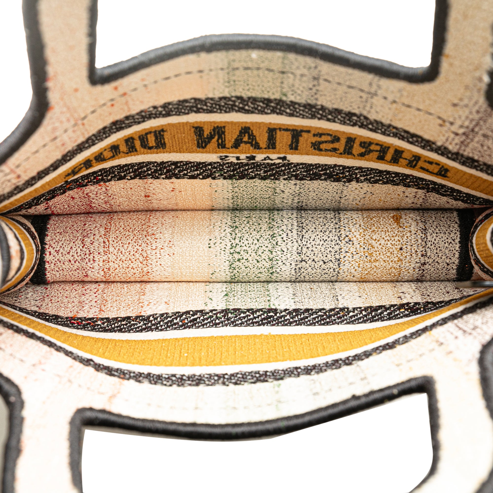 Dior | Pre-Owned Mini D Stripes Book Tote | Yellow