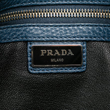 Prada | Pre-Owned Vitello Daino Zip Top Crossbody | Blue/Dark Blue