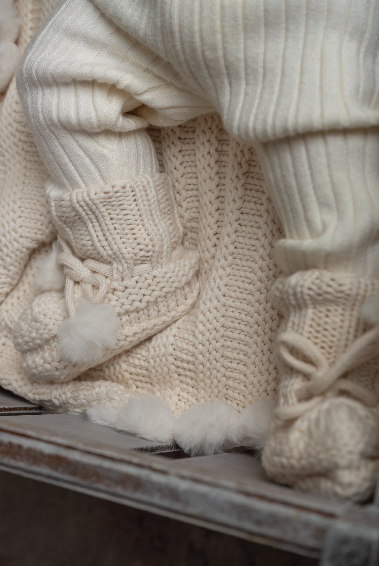Organic Cotton Knit Booties | Oatmeal