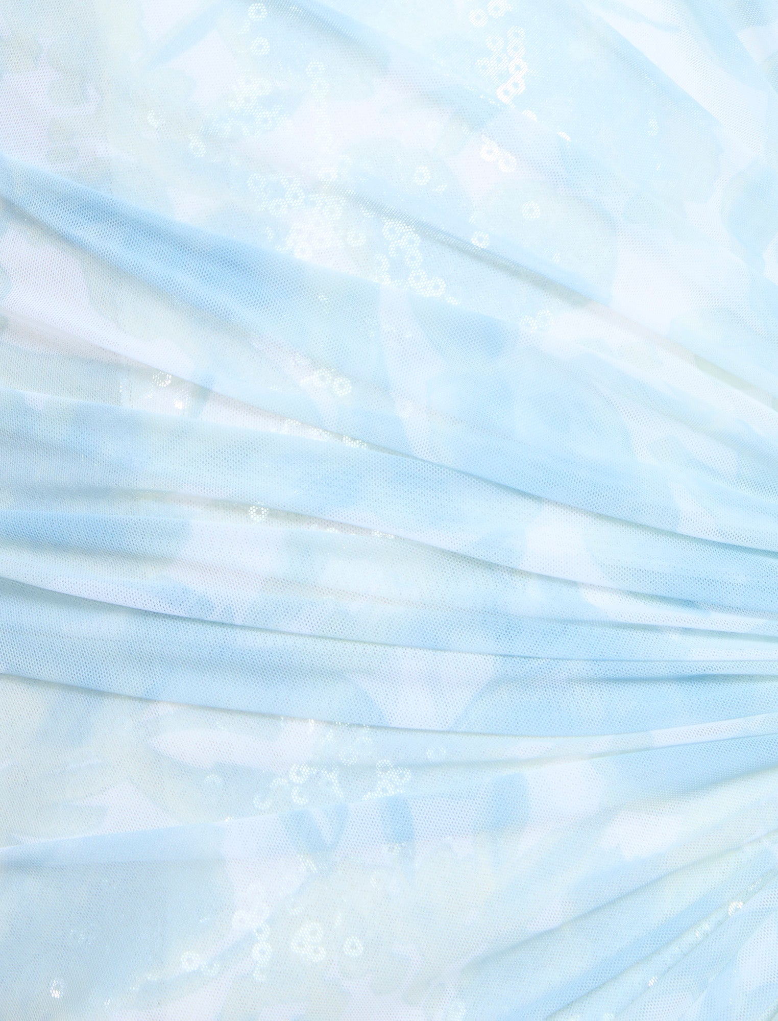Mesh & Sequin Gown | Sky Floral Print