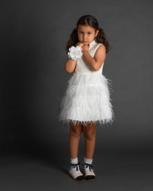 Girl | Eliza Feather Dress | Ivory