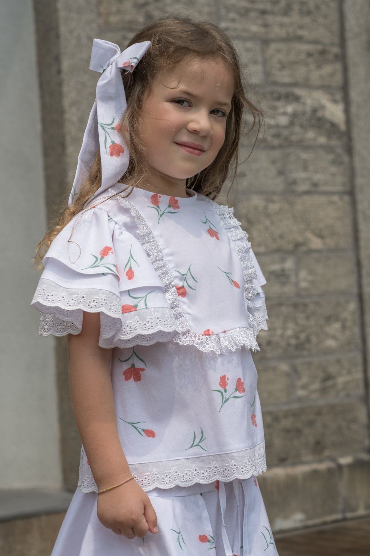 Baby Girls | Tulip Cotton Blouse and Shorts Set | White