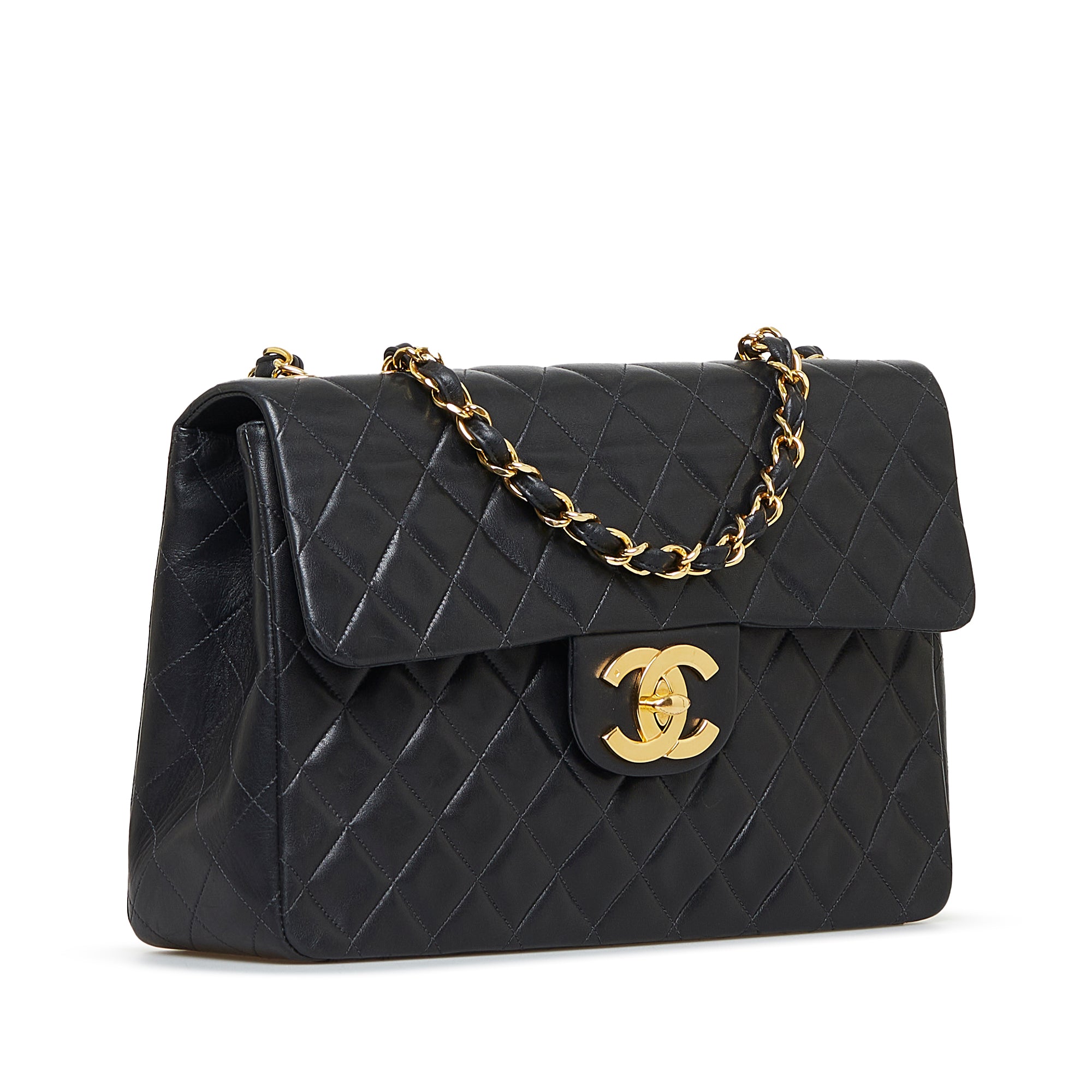 Chanel Pre-Owned Maxi XL Classic Lambskin Single Flap | Women | Black (V2)