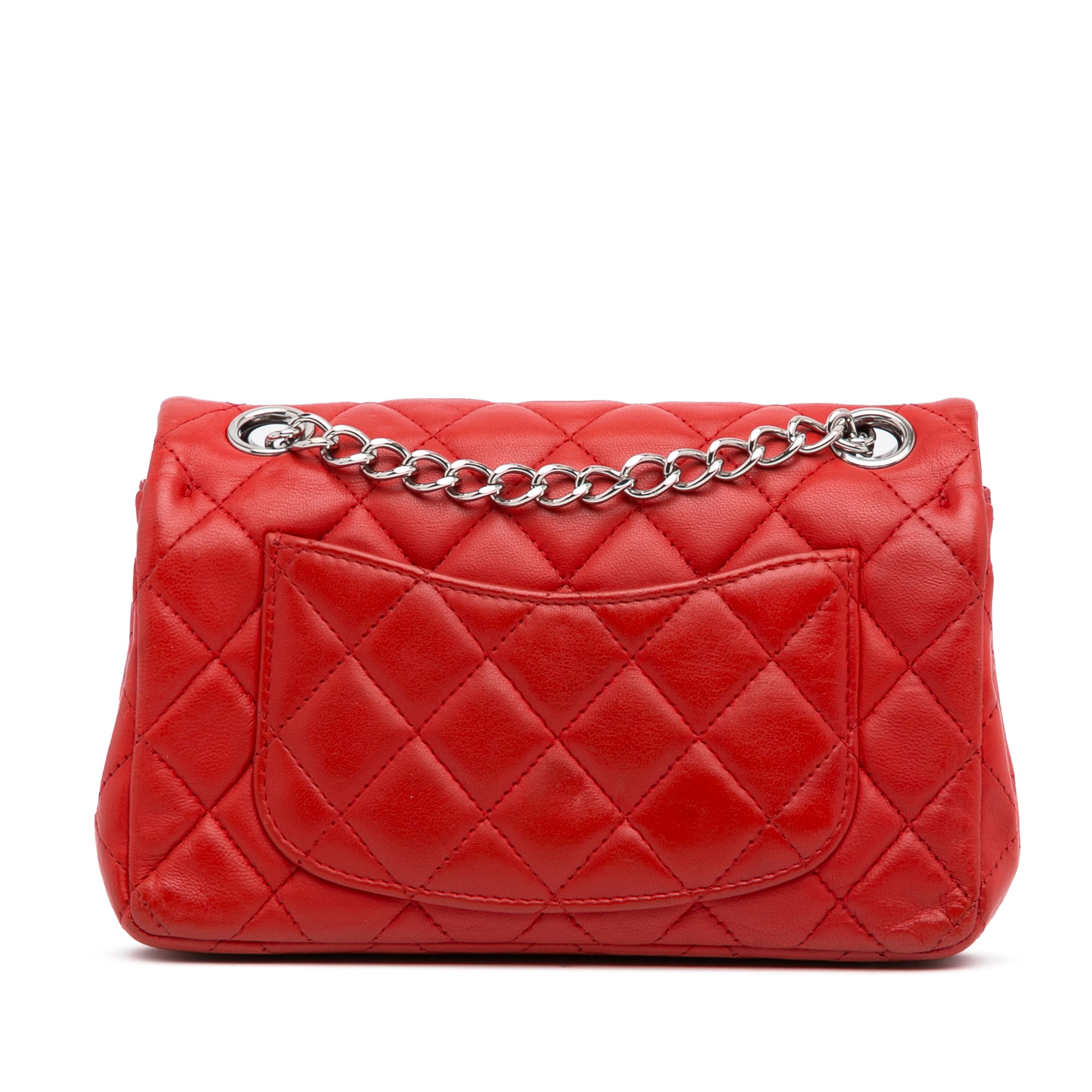 Chanel Pre-Owned New Mini Classic Lambskin Single Flap | Women | Red