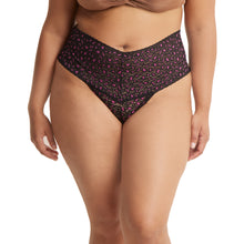 Plus Size Cross-Dyed Retro Thong | Black/Tulip Pink