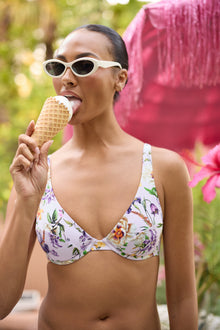 Swim Underwire Top | Fawning Flora (Purple)