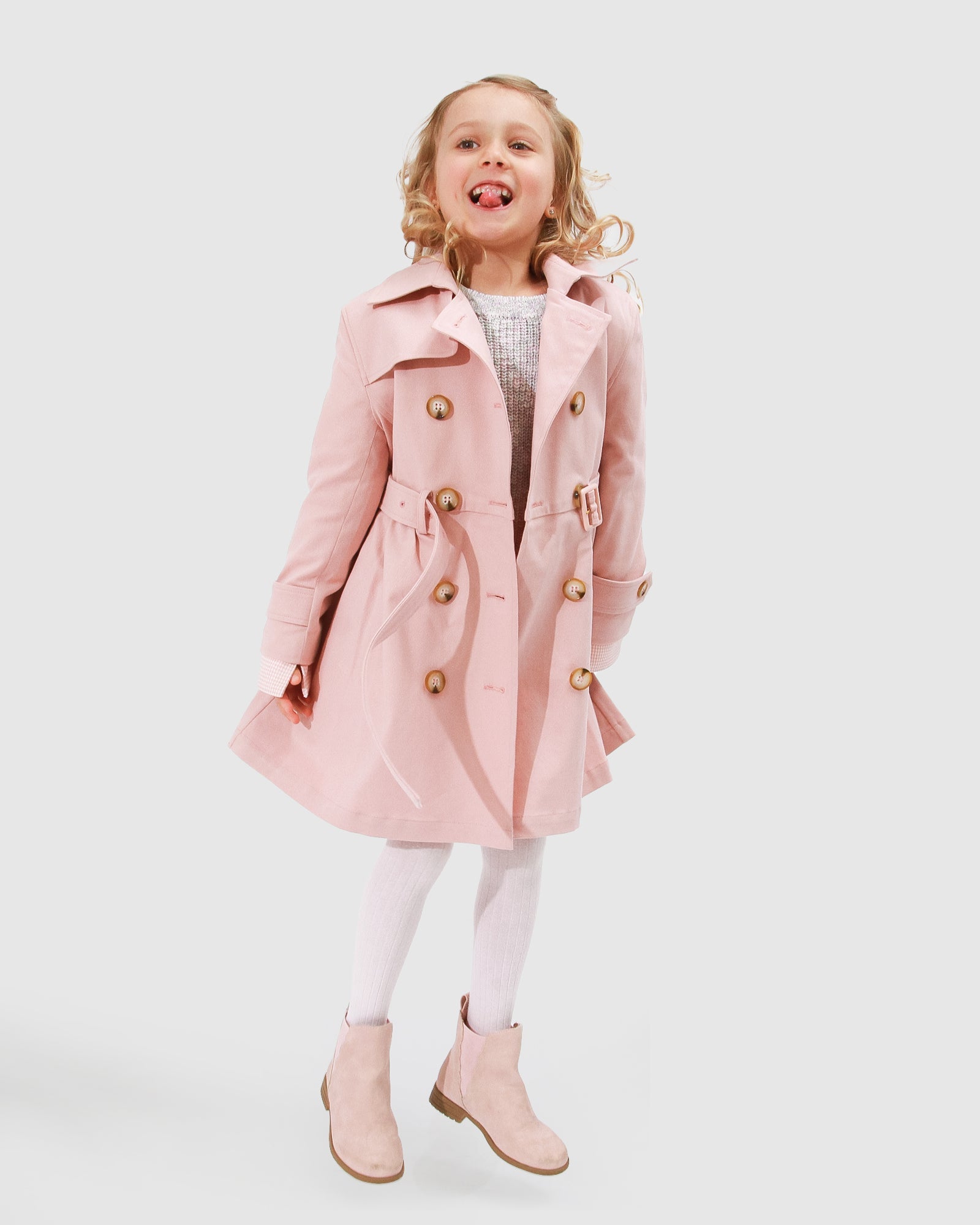 Kids | Miss Sunshine Trench Coat | Blush Pink