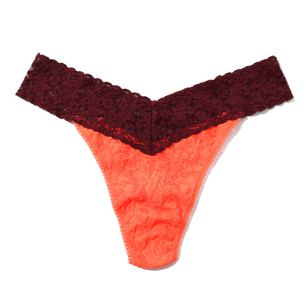 Signature Lace Original Rise Thong | Tangelo/Cabernet