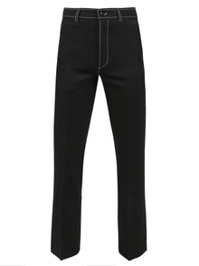 Men | BURBERRY | Grain De Poudre Wool Tailored Trousers | Black
