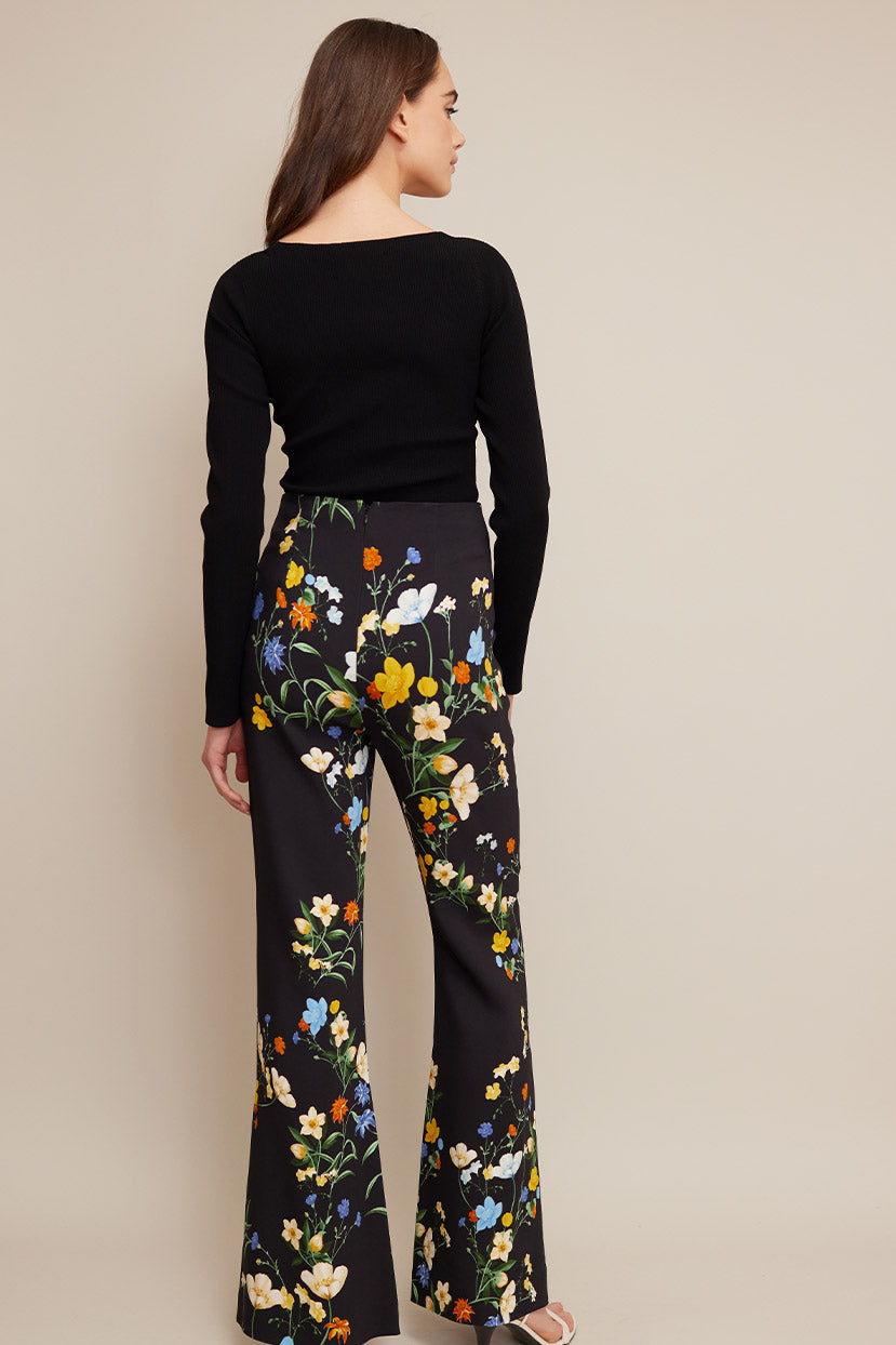 Pisa Pant | Black Pressed Flower