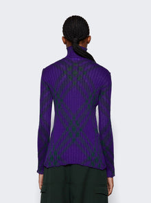 Women | BURBERRY | Check Mohair Blend Sweater | Royal