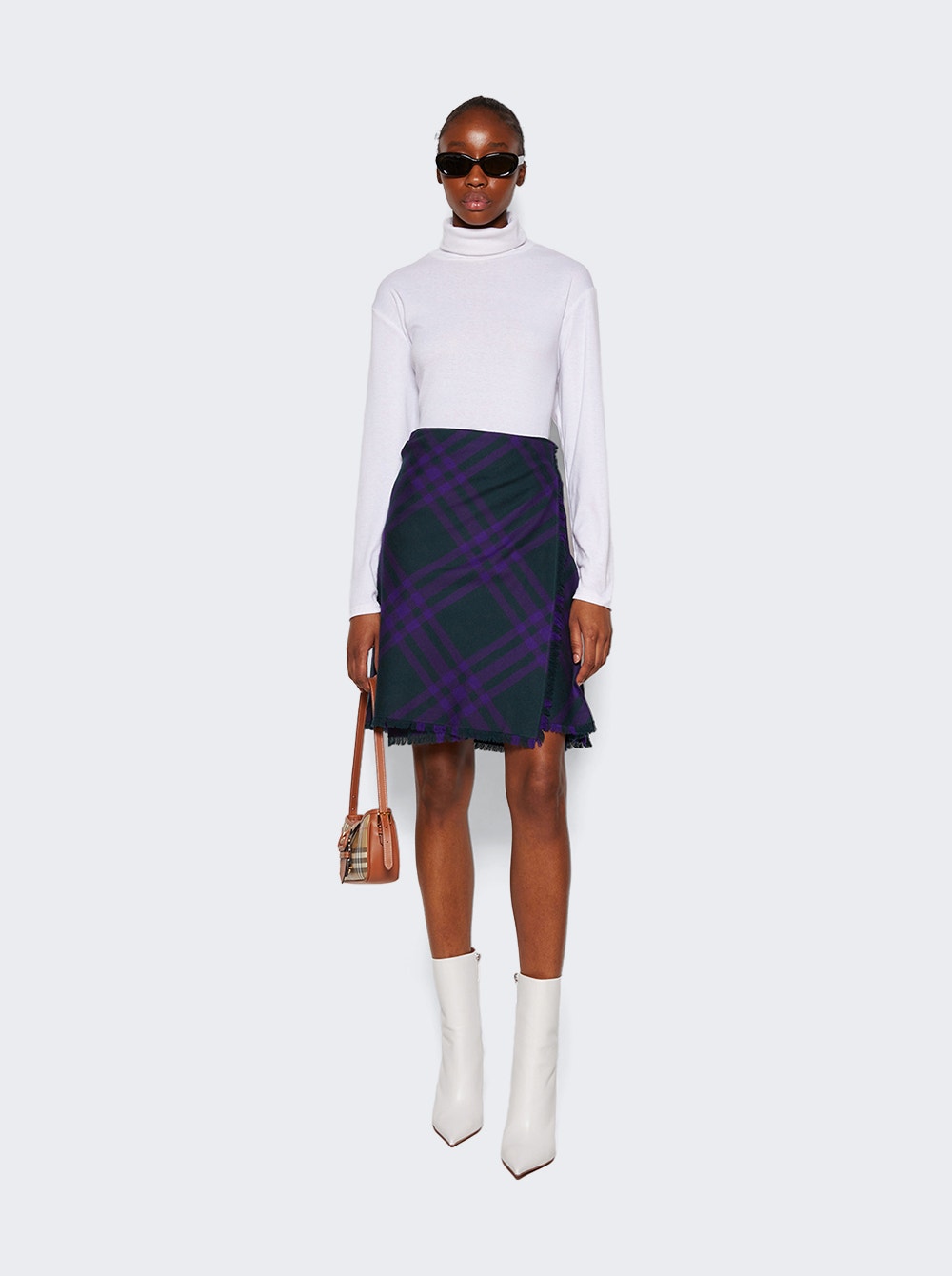 Women | BURBERRY | Check Print Kilt | Royal