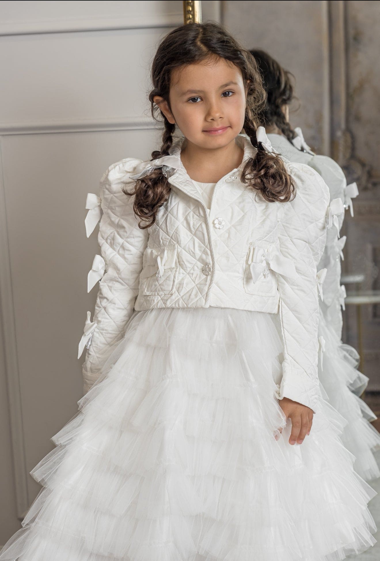 Girl | Poppy Quilted Dress | White