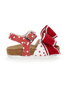 Girls | Polka Dot Sandals With Bow | Red/White