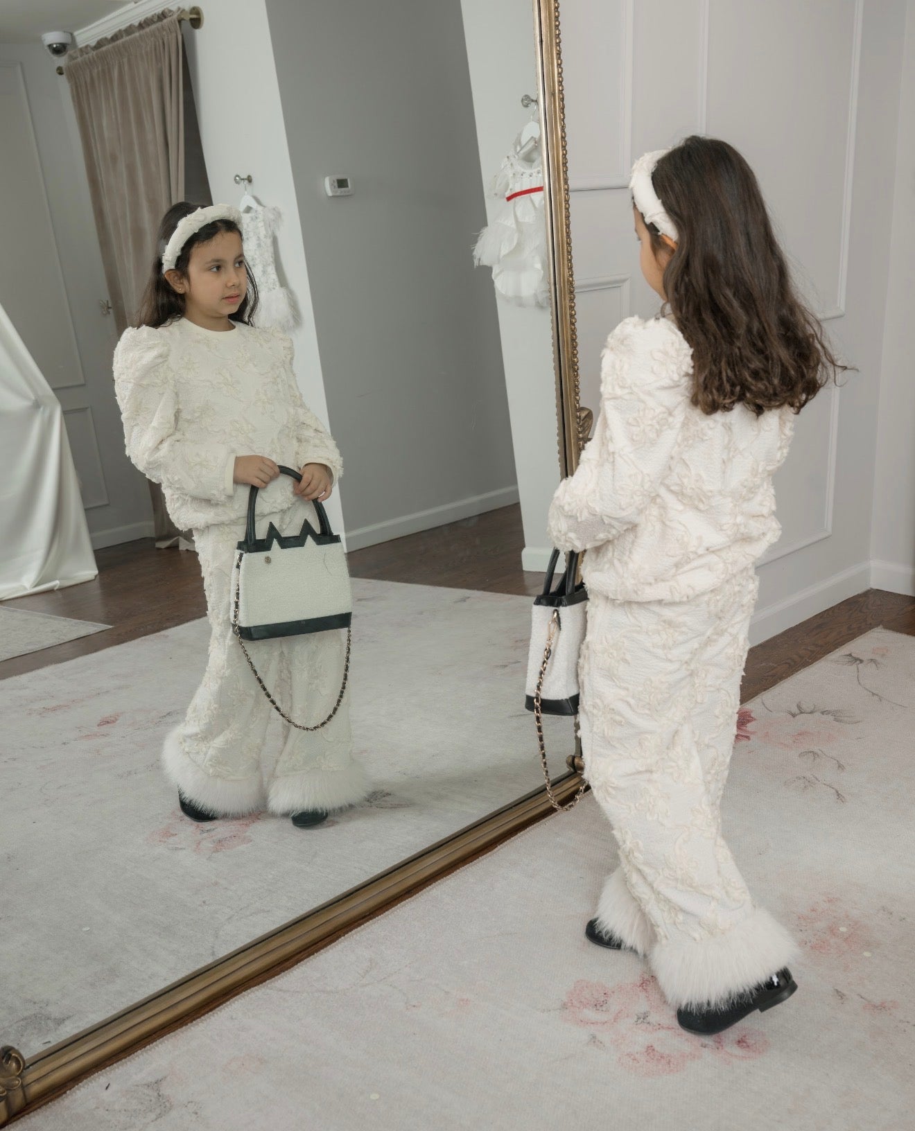 Girl | Ava Flower Wide Leg Pants | Ivory