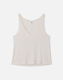 Womens | Hanes Slim V Neck Tank | Vintage White