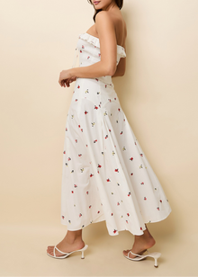 Womens | Gael Skirt Poplin Embroidered Floral | Optic White