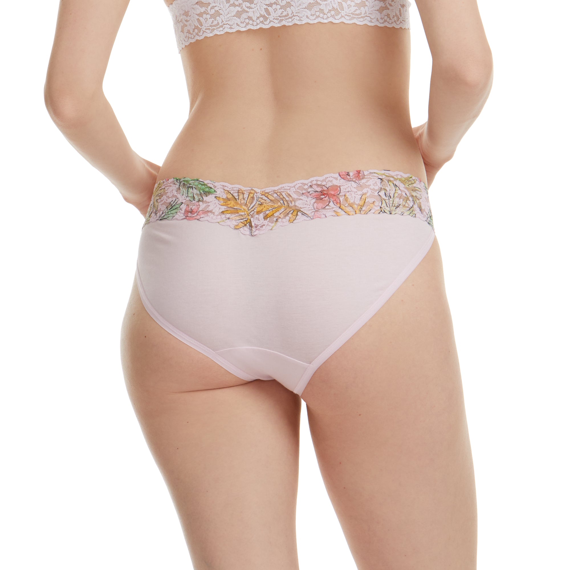 Cotton V-Kini | Island Pink/Lovely Leaves