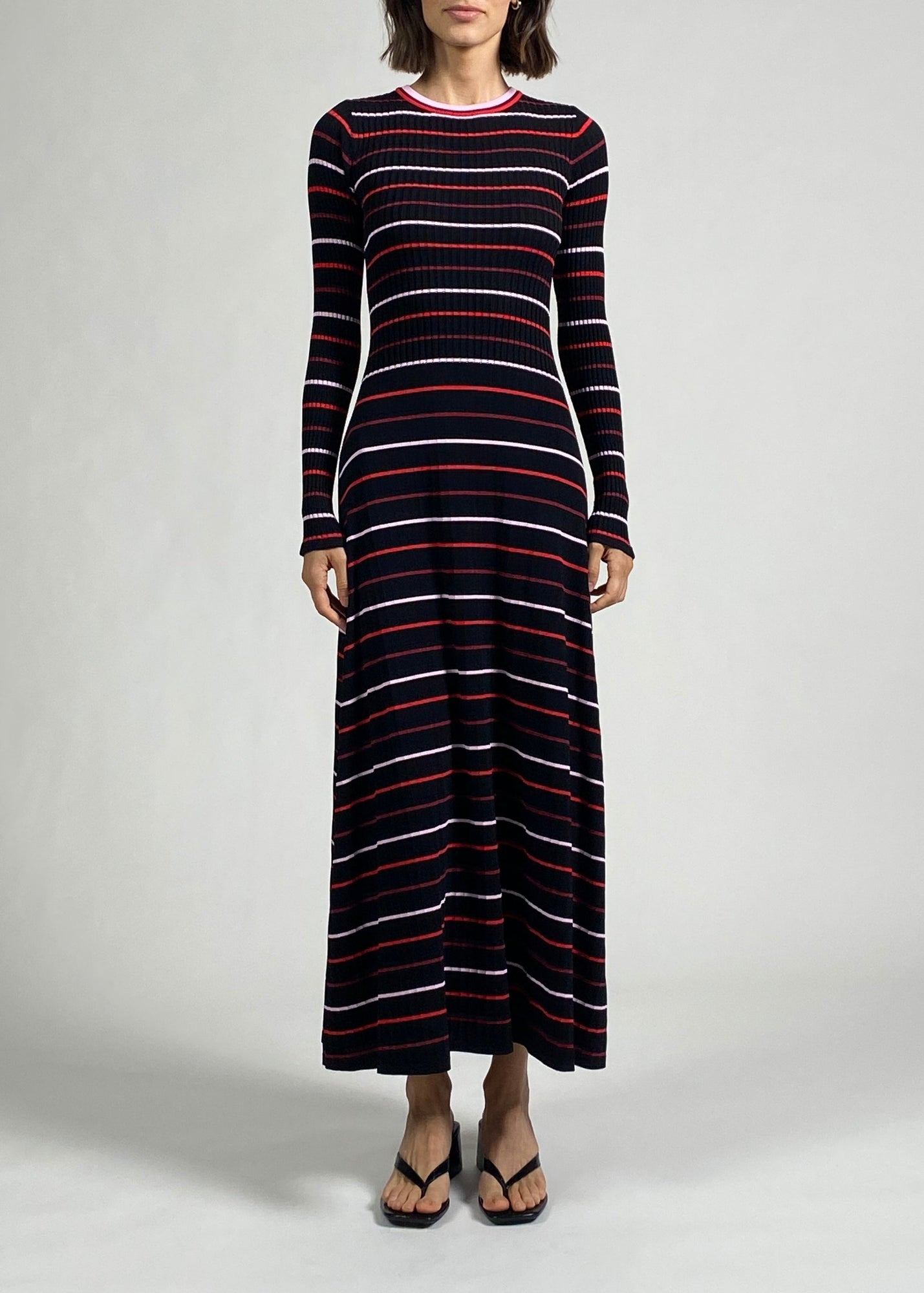 Womens | Dora Dress | Noir Multi Stripe